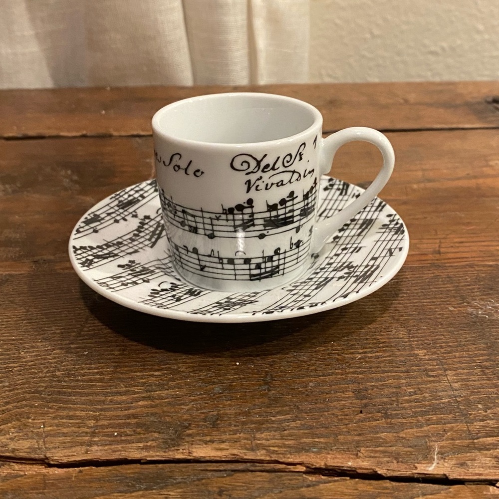 Musical Note Espresso Cup and Saucer